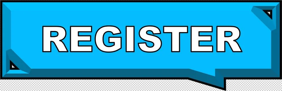 Register Button 3D Bevel Registration Icon Aqua Marine Blue Illustrazione stock