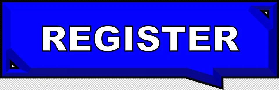 Register Button 3D Bevel Registration Icon Blue Illustrazione stock