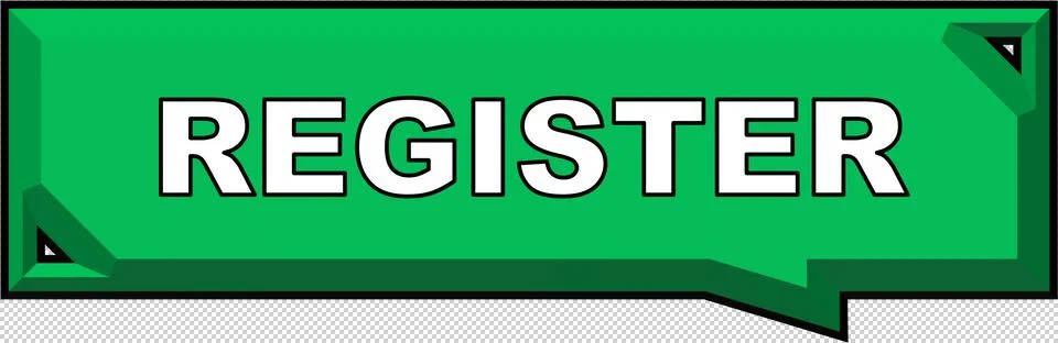 Register Button 3D Bevel Registration Icon Dark Green Illustrazione stock