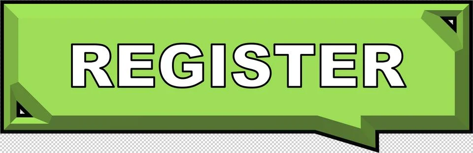 Register Button 3D Bevel Registration Icon Green Illustrazione stock