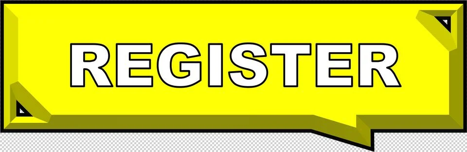 Register Button 3D Bevel Registration Icon Light Yellow Illustrazione stock