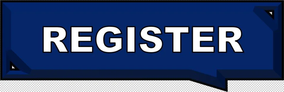 Register Button 3D Bevel Registration Icon Navy Dark Blue Stock Illustration
