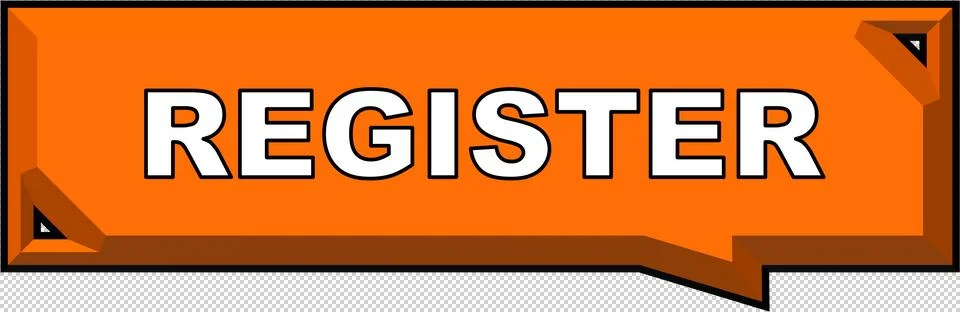 Register Button 3D Bevel Registration Icon Orange Stock Illustration