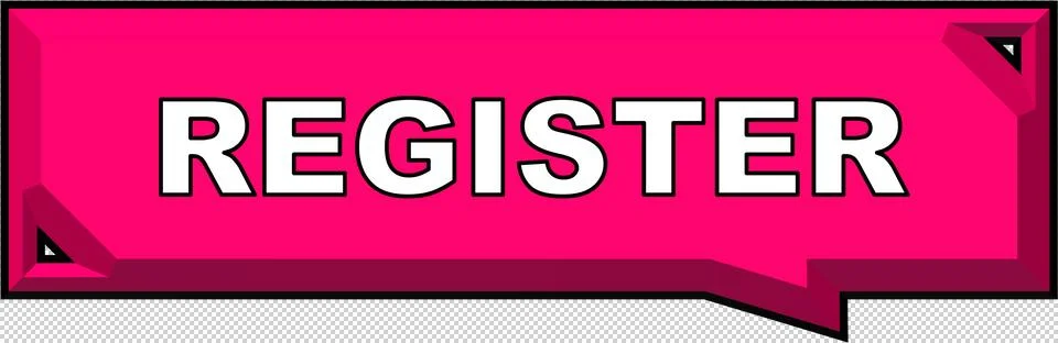 Register Button 3D Bevel Registration Icon Pink Stock Illustration