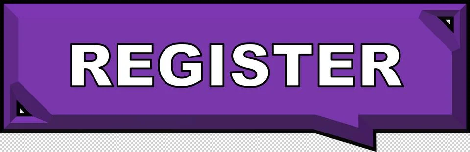 Register Button 3D Bevel Registration Icon Purple Stock Illustration