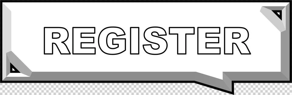 Register Button 3D Bevel Registration Icon White Illustrazione stock
