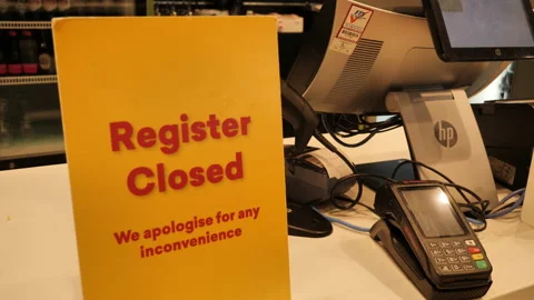 Register Closed In Store Panning Shot Stock Footage 170912973