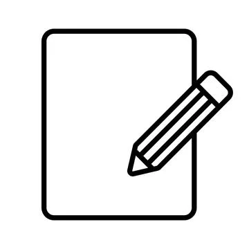 Register document icon outline, paper note line symbol, clipboard, checklis.. Illustrazione stock