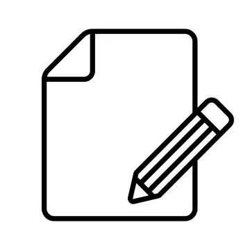Register document icon outline, paper note line symbol, clipboard, checklis.. Stock Illustration