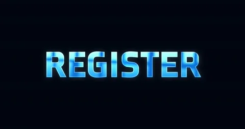 Register. Electric lightning word. Text Animation Stock Footage 138956903