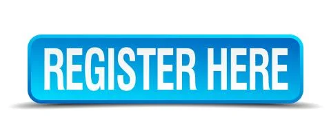 Register here blue 3d realistic square isolated button Stock Illustration