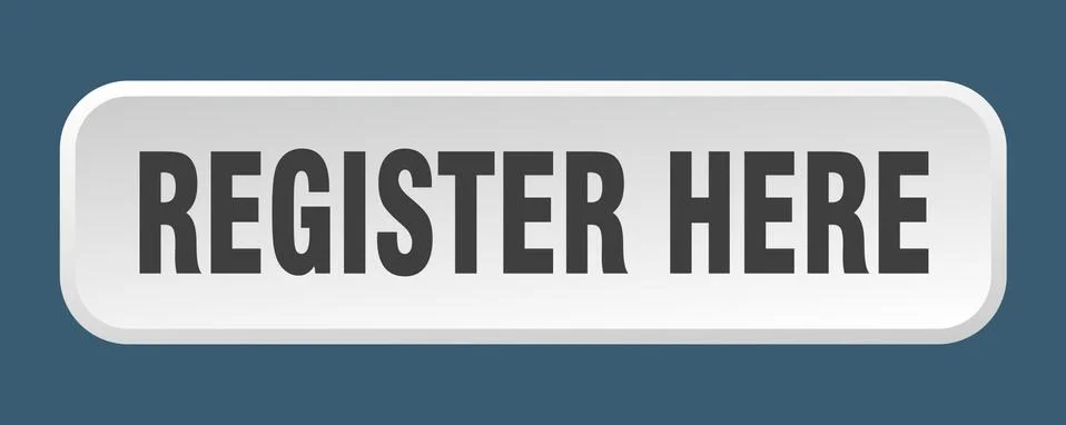 Register here button. register here square 3d push button 스톡 일러스트