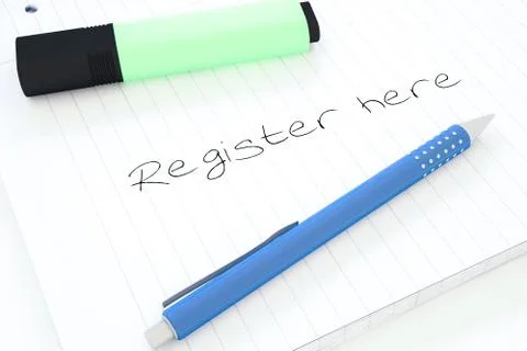 Register here Stock Illustration