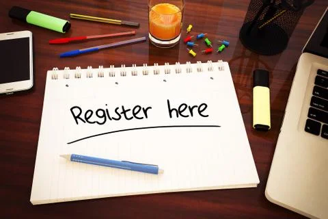 Register here Stock Illustration
