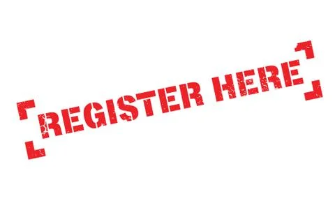 Register Here rubber stamp Stock Illustration