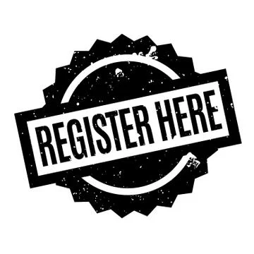 Register Here rubber stamp Stock Illustration