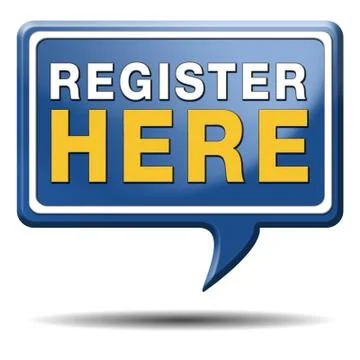 Register here sign Stock Illustration