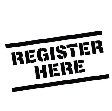 Register here stamp on white Stock Illustration