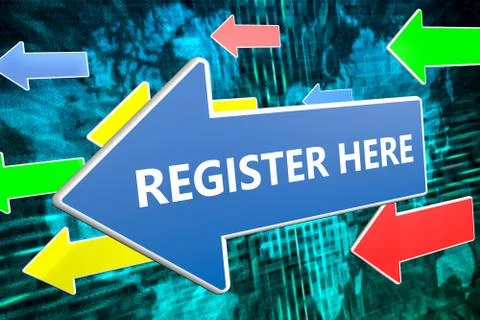 Register here text concept Stock Illustration