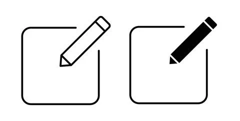Register icon collection in black, Line icons, flat symbols Stock Illustration