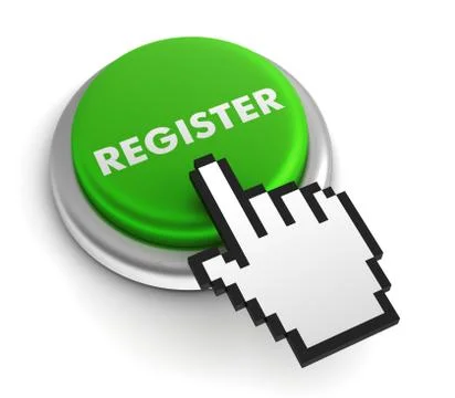 Register keyboard concept  3d illustration Stock Illustration
