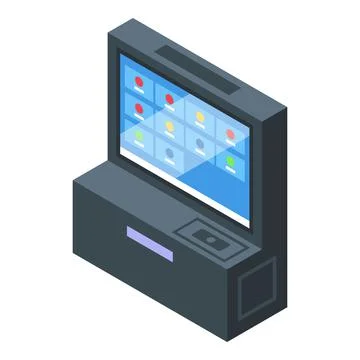 Register machine icon isometric vector. Cash screen Illustrazione stock