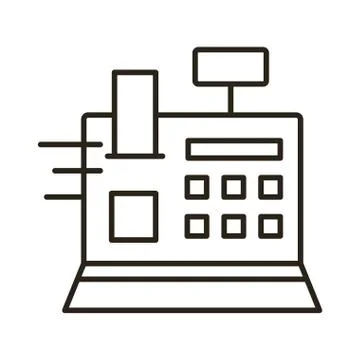 Register machine line style icon Stock Illustration