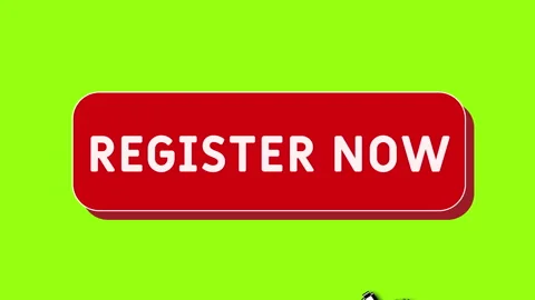 Register now animation button in red color with  pointer Stock Footage 229487272