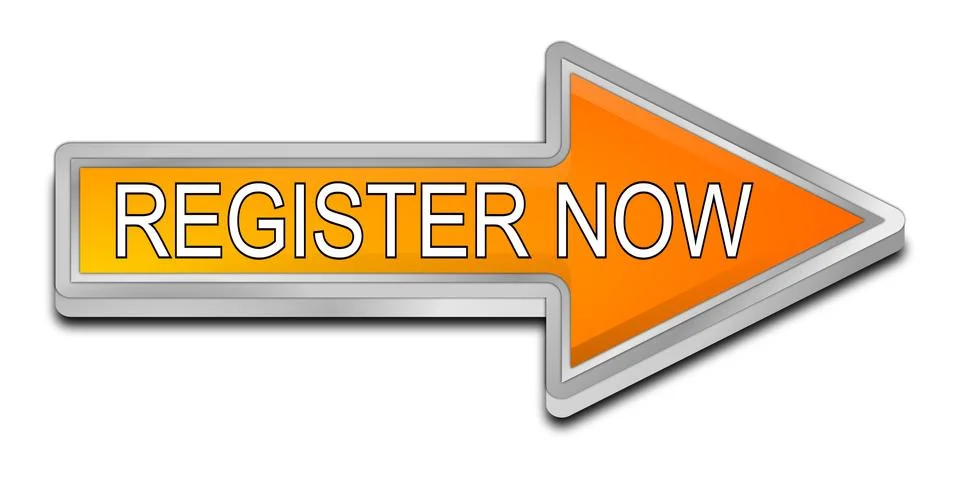 Register now arrow Button - 3D illustration Stock Illustration