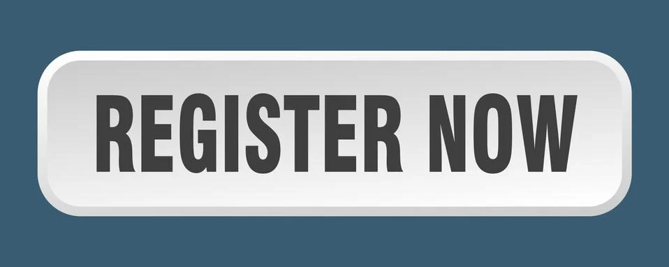Register now button. register now square 3d push button Stock Illustration