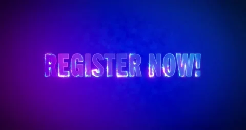 Register now. Electric lightning words. Logotype Stock Footage 134242004