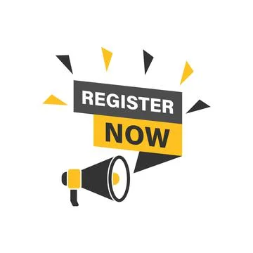 Register now icon in flat style. Registration vector illustration on isolated Stock Illustration