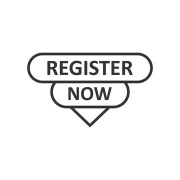 Register now icon in flat style. Registration vector illustration on isolated Stock Illustration