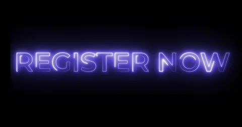 Register now neon text animation Stock Footage 287400619