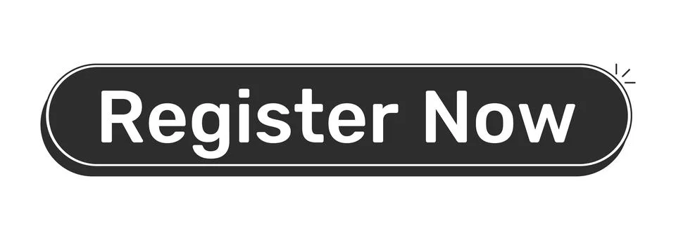 Register now rounded modern black UI element Stock Illustration