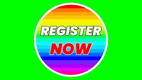 REGISTER NOW With running light. Green screen background Stock Footage 199899517