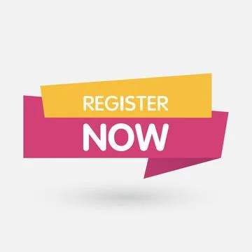 Register Now Speech Bubble Label. Vector Illustration Stock Illustration