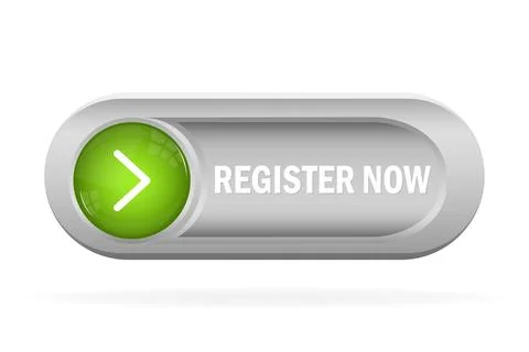 Register now for web advertising design. Subscribe button. Modern design. Stockillustratie