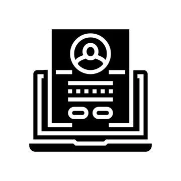 Register online glyph icon vector illustration 스톡 일러스트