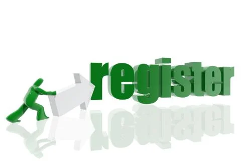 Register online Stockillustratie
