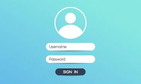 Register page design. Login form account user password identity ui web log Stock Illustration