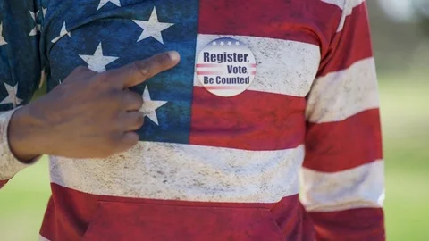 Register, Vote, be counted comes into view Stock Footage 126009989