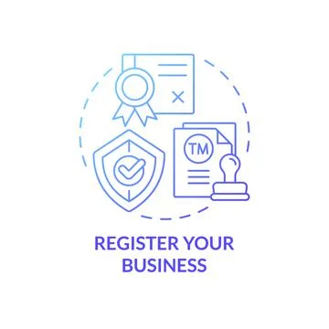 Register your business process concept icon Stockillustratie