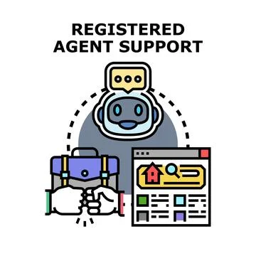 Registered agent support using ai and digital platform Stock Illustration