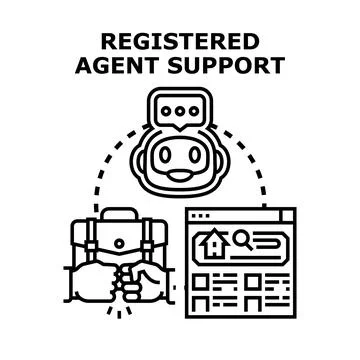 Registered agent support using ai and digital platform Stock Illustration