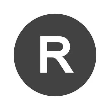 Registered icon vector image. Stock Illustration