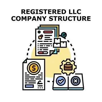 Registered llc company structure forming process Illustrazione stock