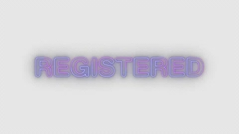 Registered neon effects, text animation on transparent background Stock Footage 303616647