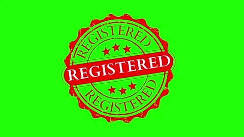 REGISTERED STAMP GREEN SCREEN Stock Footage 325750180