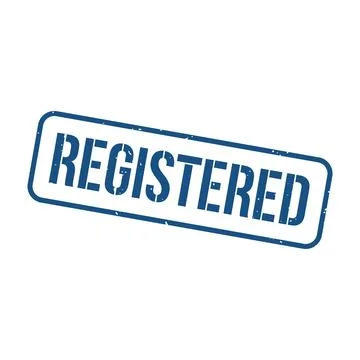 Registered Stamp, Registered Grunge Square Sign Stock Illustration